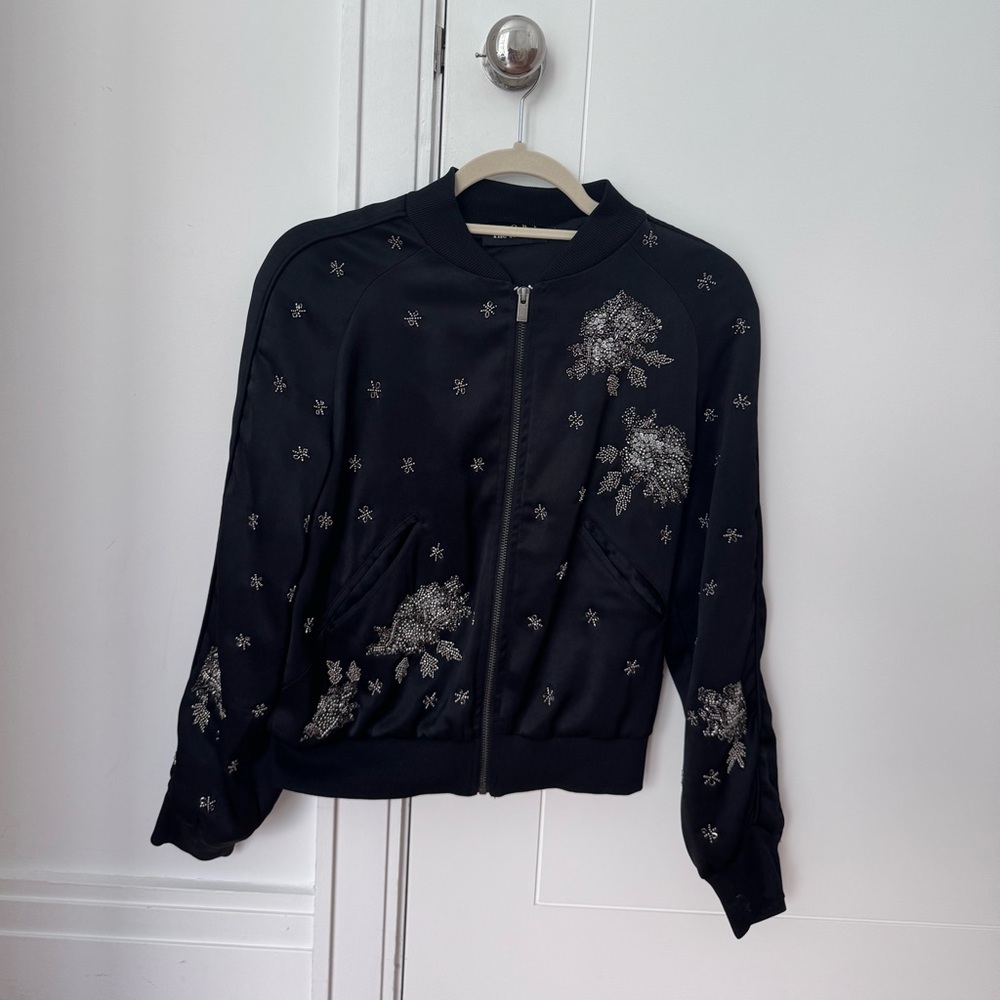 Kooples silk embellished jacket